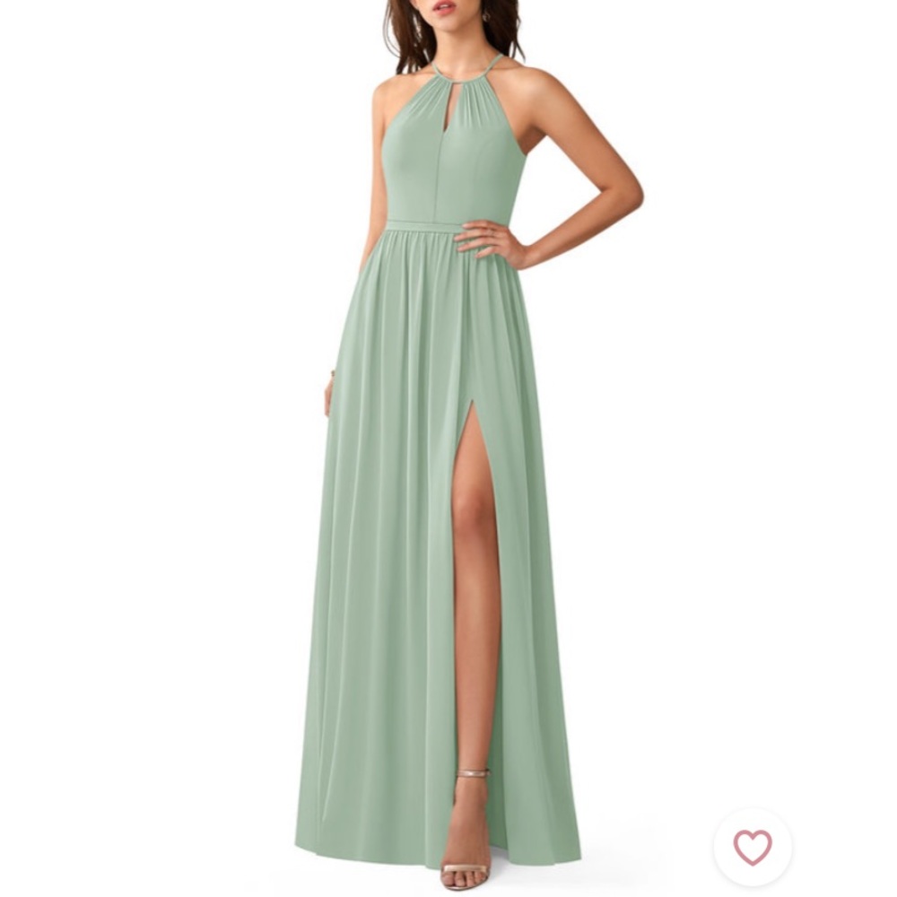 Azazie Mallory dress in sage green